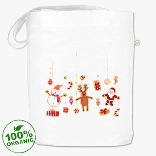 Сумка шоппер с принтом Новогодние сладости