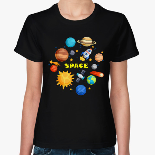 Женская футболка Space (Космос)