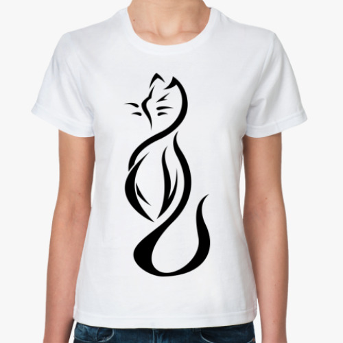 Классическая футболка с принтом Кот