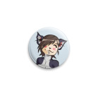 Значок 25 мм весёлая кошка