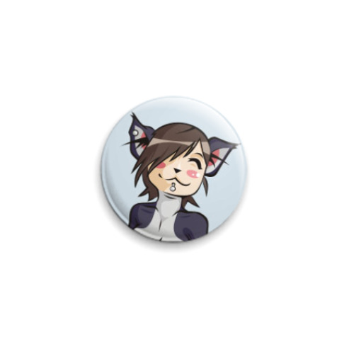 Значок 25мм весёлая кошка