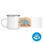 Кружка металлическая белая (круговая запечатка)