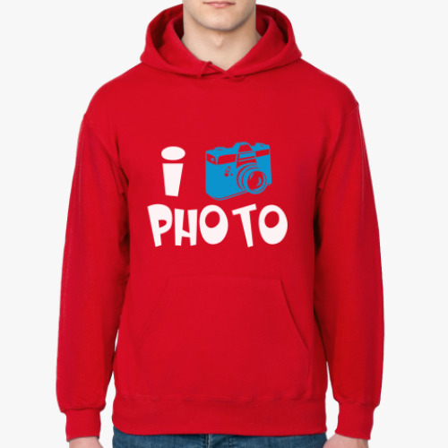 Толстовка худи с принтом I like photo!
