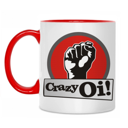 Кружка с принтом Crazy Oi!