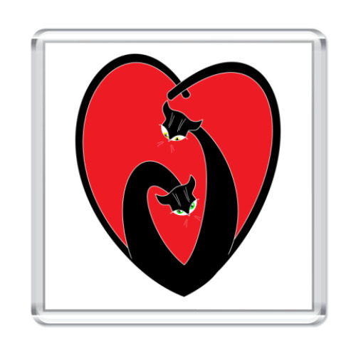 Магнит с принтом коты