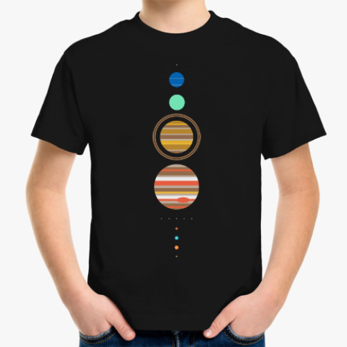 Детская футболка Солнечная система минимализм