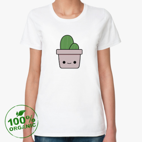 Женская футболка из органик-хлопка Веселый кактус