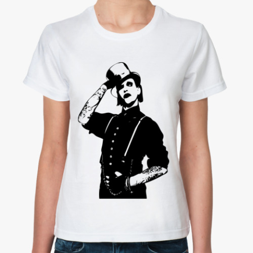 Классическая футболка с принтом Marilyn Manson