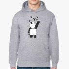 Толстовка худи  Панда рисует следы