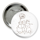 Значок 75 мм   Снеговик