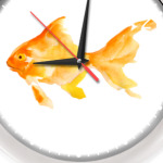 Золотая рыбка акварель