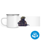 Кружка металлическая белая (круговая запечатка)