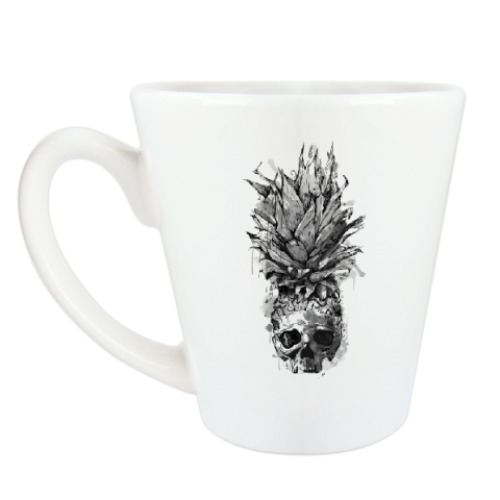 Чашка Латте с принтом Череп