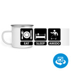 Кружка металлическая белая (круговая запечатка)