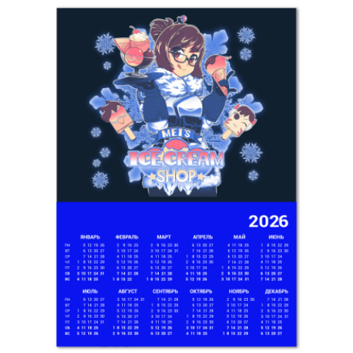 Календарь с принтом Overwatch Мэй Mei-Ling Zhou