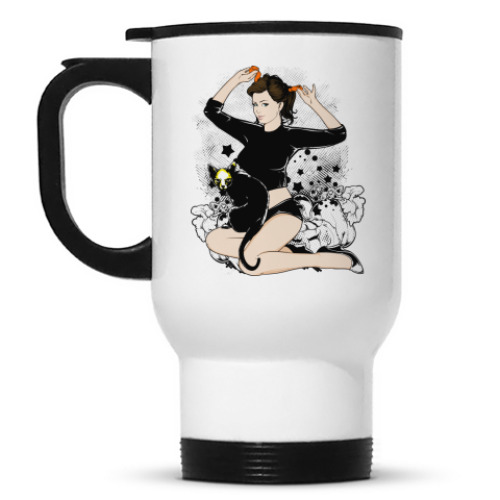 Кружка-термос с принтом Pin-up Halloween
