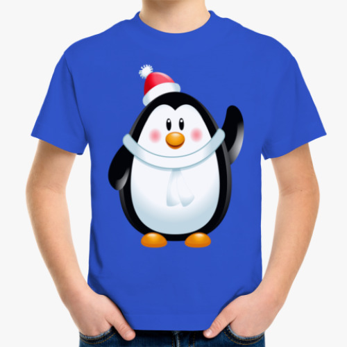 Детская футболка Новогодний Пингвин