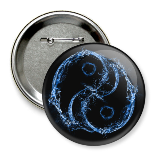Значок 75мм с принтом Инь Янь