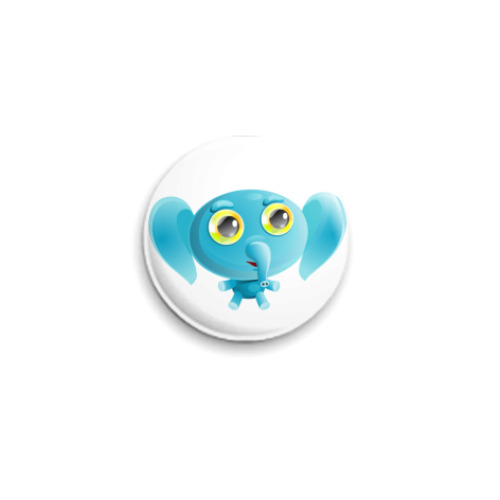 Значок 25мм с принтом Слоник