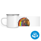 Кружка металлическая белая (круговая запечатка)