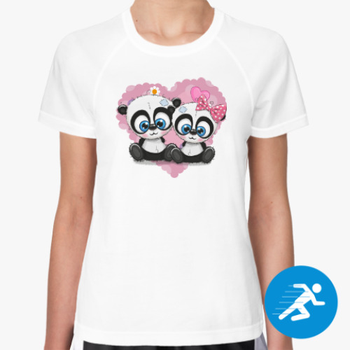 Женская спортивная футболка Маленькие панды
