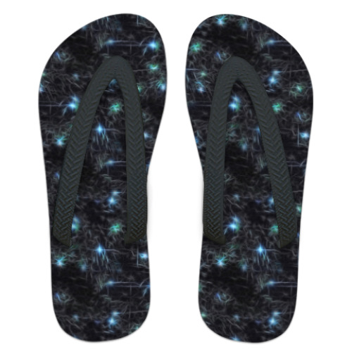 Шлепанцы (сланцы) с принтом Звездная ночь