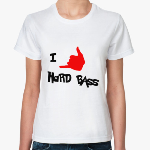 Классическая футболка I love hard bass
