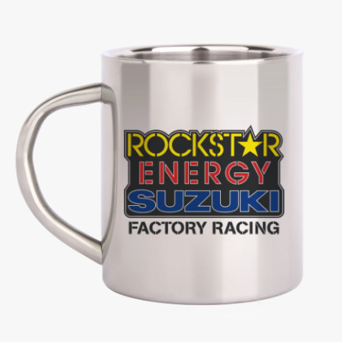 Кружка металлическая Suzuki RockStar Energy & Fox Racing