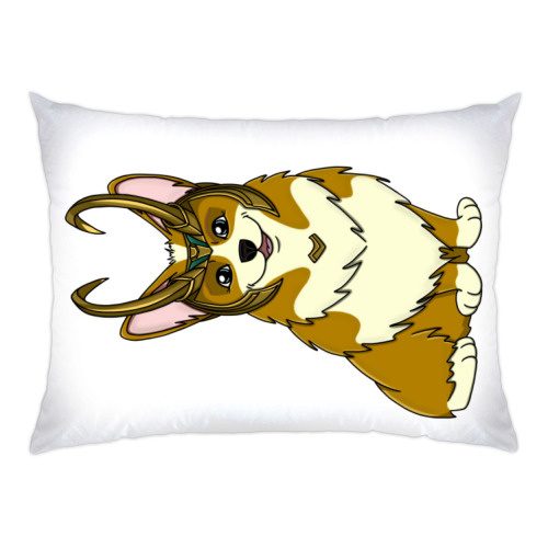 Подушка с принтом Корги Локи