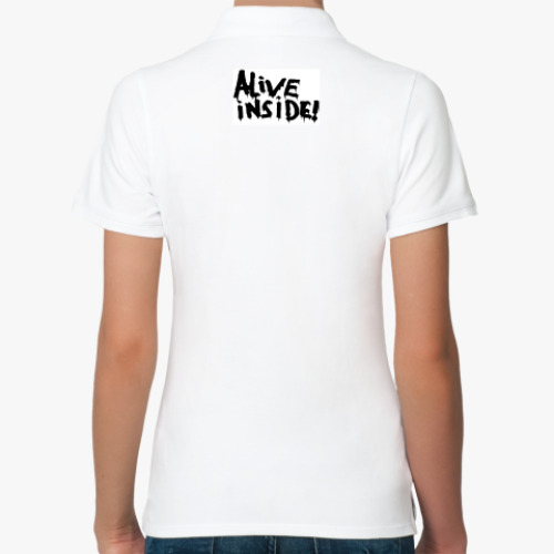 Женская рубашка поло (печать) с принтом Alive inside