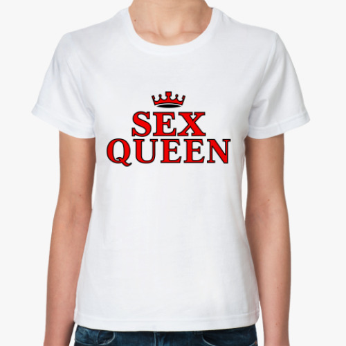 Классическая футболка с принтом Sex queen