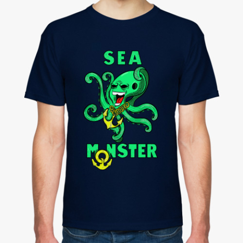 Футболка с принтом Крутой осьминог , гроза морей и океанов.