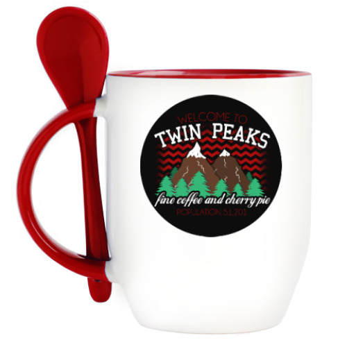 Кружка с ложкой Сериал Твин Пикс Twin Peaks