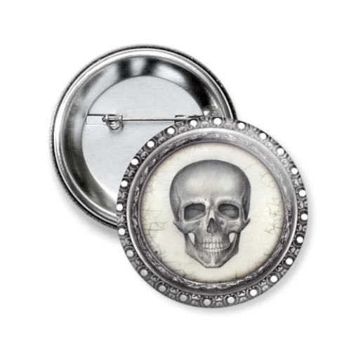 Значок 50мм с принтом череп