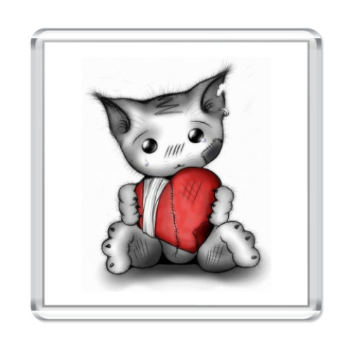 Магнит с принтом Broken Heart