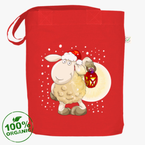 Сумка шоппер Новогодняя овечка 2015 с фонариком