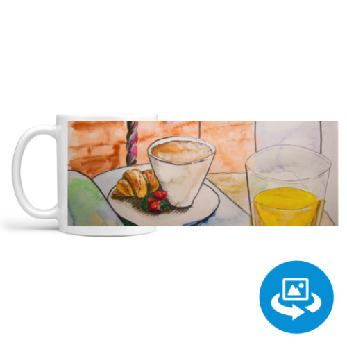 Кружка (круговая запечатка) с принтом "Завтрак"