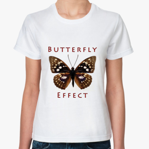 Классическая футболка с принтом Эффект бабочки