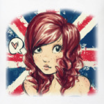 British flag & girl