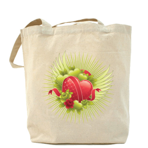 Сумка шоппер с принтом HEART