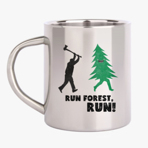Кружка металлическая Run forest run! New Year