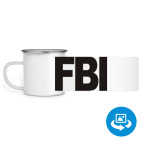 Кружка металлическая белая (круговая запечатка)