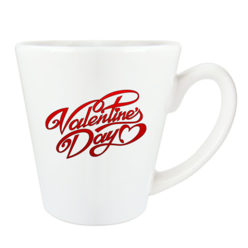 Чашка Латте с принтом День св. Валентина