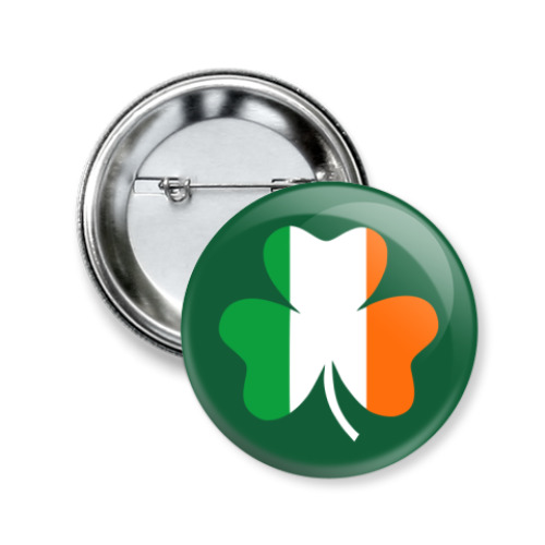 Значок 50мм с принтом Клевер