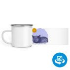 Кружка металлическая белая (круговая запечатка)