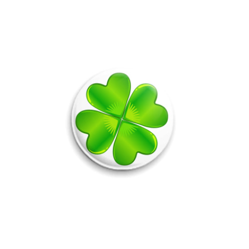 Значок 25мм Четырехлистный Клевер