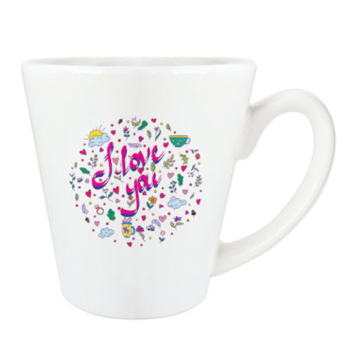 Чашка Латте с принтом Предложение Выходи за меня