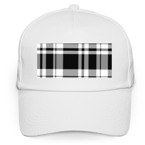 Кепка бейсболка с принтом Полоса черная, полоса белая.