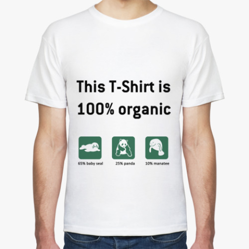Футболка с принтом 100% organic