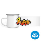 Кружка металлическая белая (круговая запечатка)